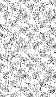 Fabric roller blind Sketched flowers