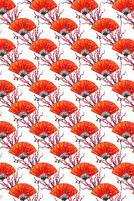 Modern roller blind Red fans