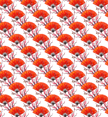 Modern roller blind Red fans