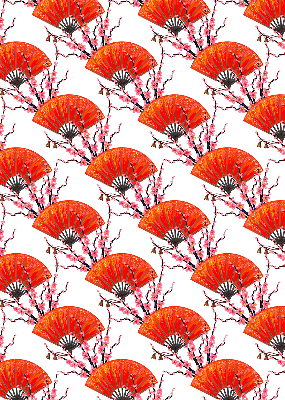 Modern roller blind Red fans