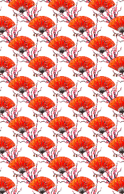 Modern roller blind Red fans