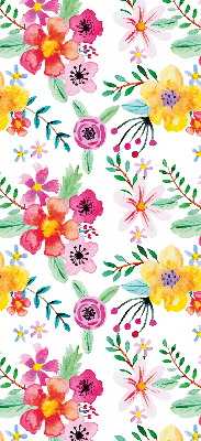 Roller blind for large window Painted flowers