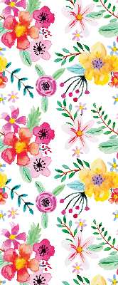 Roller blind for large window Painted flowers