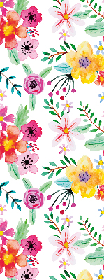 Roller blind for large window Painted flowers