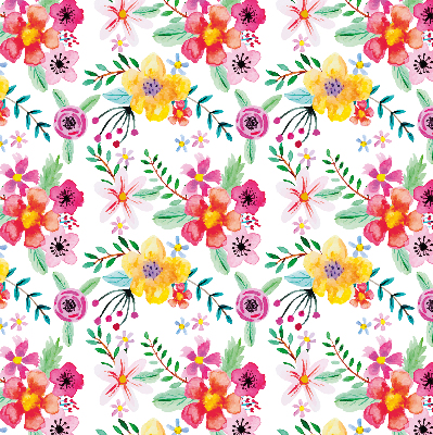 Roller blind for large window Painted flowers
