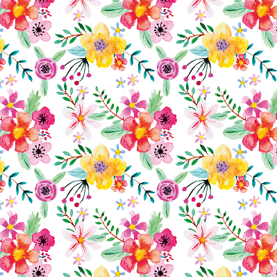Roller blind for large window Painted flowers