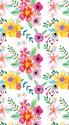 Roller blind for large window Painted flowers