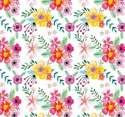 Roller blind for large window Painted flowers