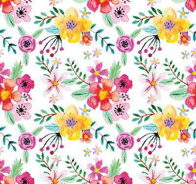 Roller blind for large window Painted flowers