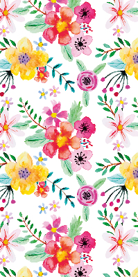 Roller blind for large window Painted flowers
