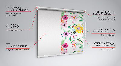 Roller blind for large window Painted flowers