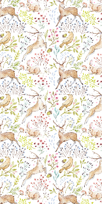 Fabric roller blind Roe deer and deer