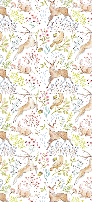 Fabric roller blind Roe deer and deer