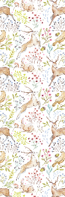 Fabric roller blind Roe deer and deer