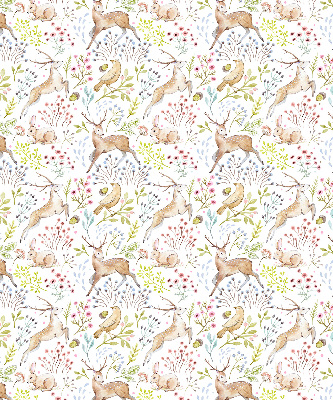 Fabric roller blind Roe deer and deer