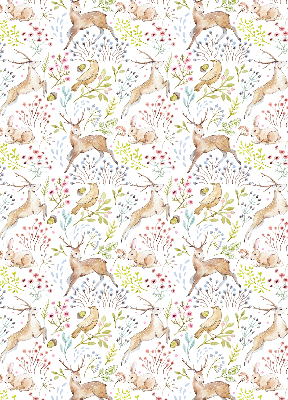 Fabric roller blind Roe deer and deer
