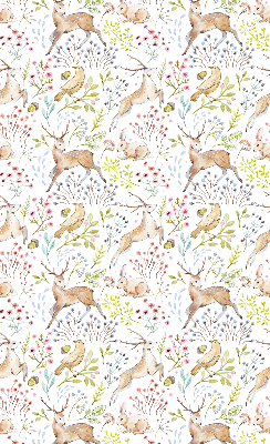 Fabric roller blind Roe deer and deer
