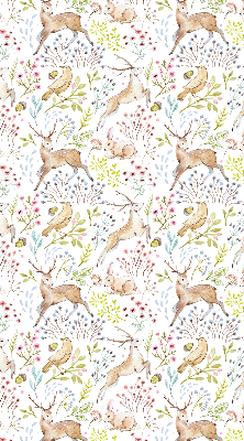 Fabric roller blind Roe deer and deer