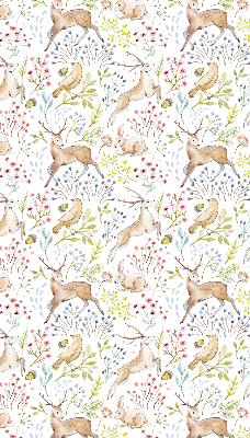 Fabric roller blind Roe deer and deer