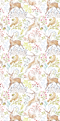 Fabric roller blind Roe deer and deer