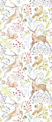 Fabric roller blind Roe deer and deer