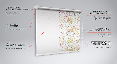Fabric roller blind Roe deer and deer