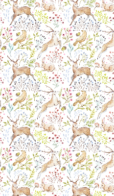 Fabric roller blind Roe deer and deer