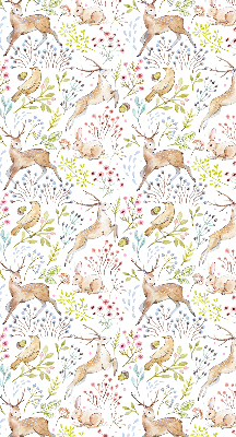 Fabric roller blind Roe deer and deer