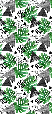 Modern roller blind Leaves triangles dots
