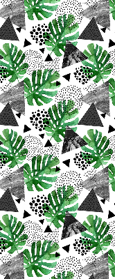 Modern roller blind Leaves triangles dots