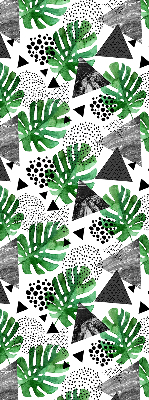 Modern roller blind Leaves triangles dots