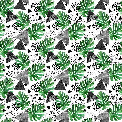 Modern roller blind Leaves triangles dots
