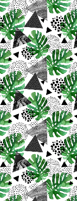 Modern roller blind Leaves triangles dots