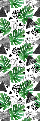 Modern roller blind Leaves triangles dots