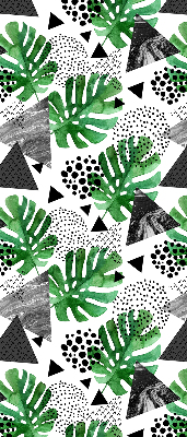 Modern roller blind Leaves triangles dots