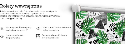 Modern roller blind Leaves triangles dots