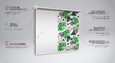Modern roller blind Leaves triangles dots