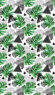 Modern roller blind Leaves triangles dots