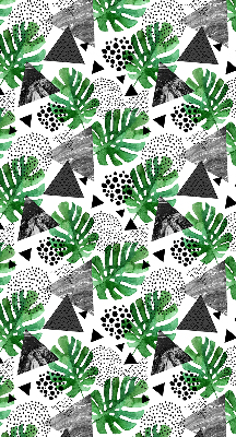 Modern roller blind Leaves triangles dots