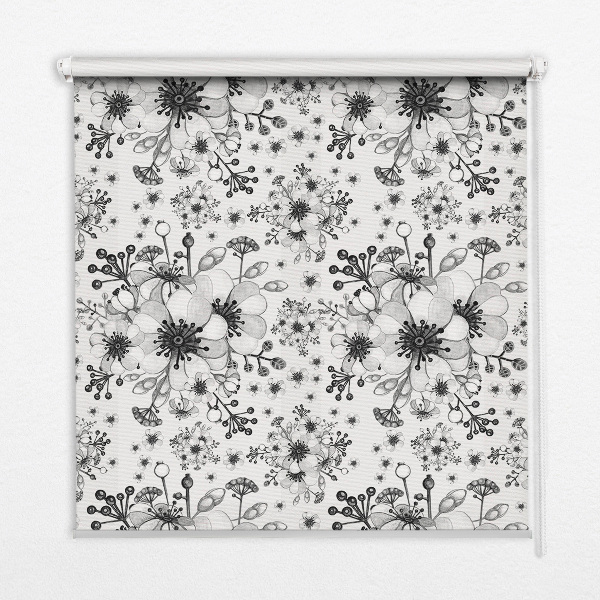 Modern roller blind Drawn flower