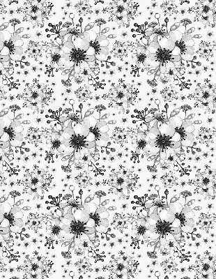 Modern roller blind Drawn flower