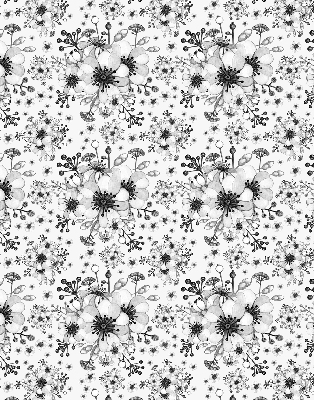 Modern roller blind Drawn flower
