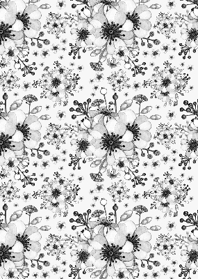 Modern roller blind Drawn flower