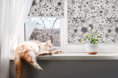 Modern roller blind Drawn flower