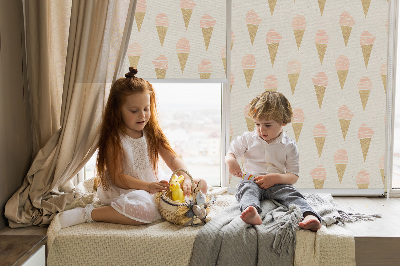 Roller blind for large window Ice-cream