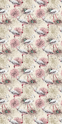 Fabric roller blind White flamingos