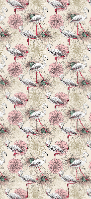 Fabric roller blind White flamingos
