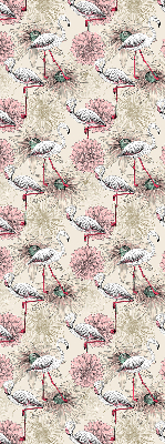 Fabric roller blind White flamingos
