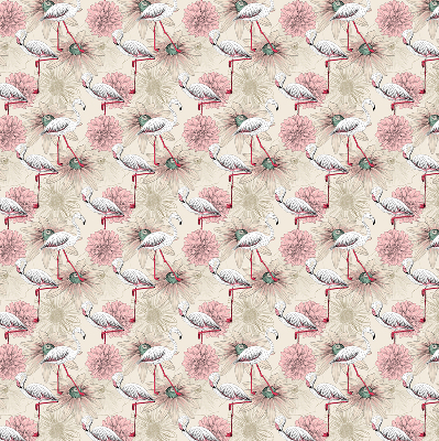 Fabric roller blind White flamingos