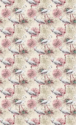 Fabric roller blind White flamingos